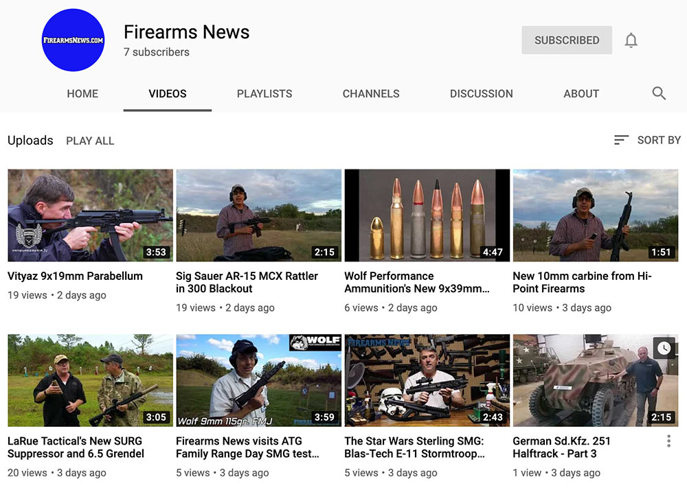 Firearms News launched their official YouTube Channel